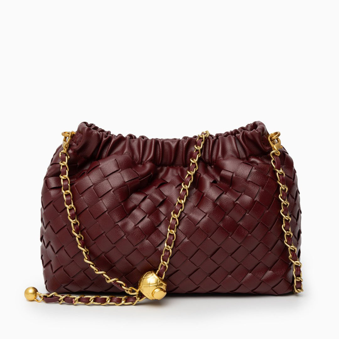 Bolsa de Hombro Trenzada Efecto Cloud con Cadena