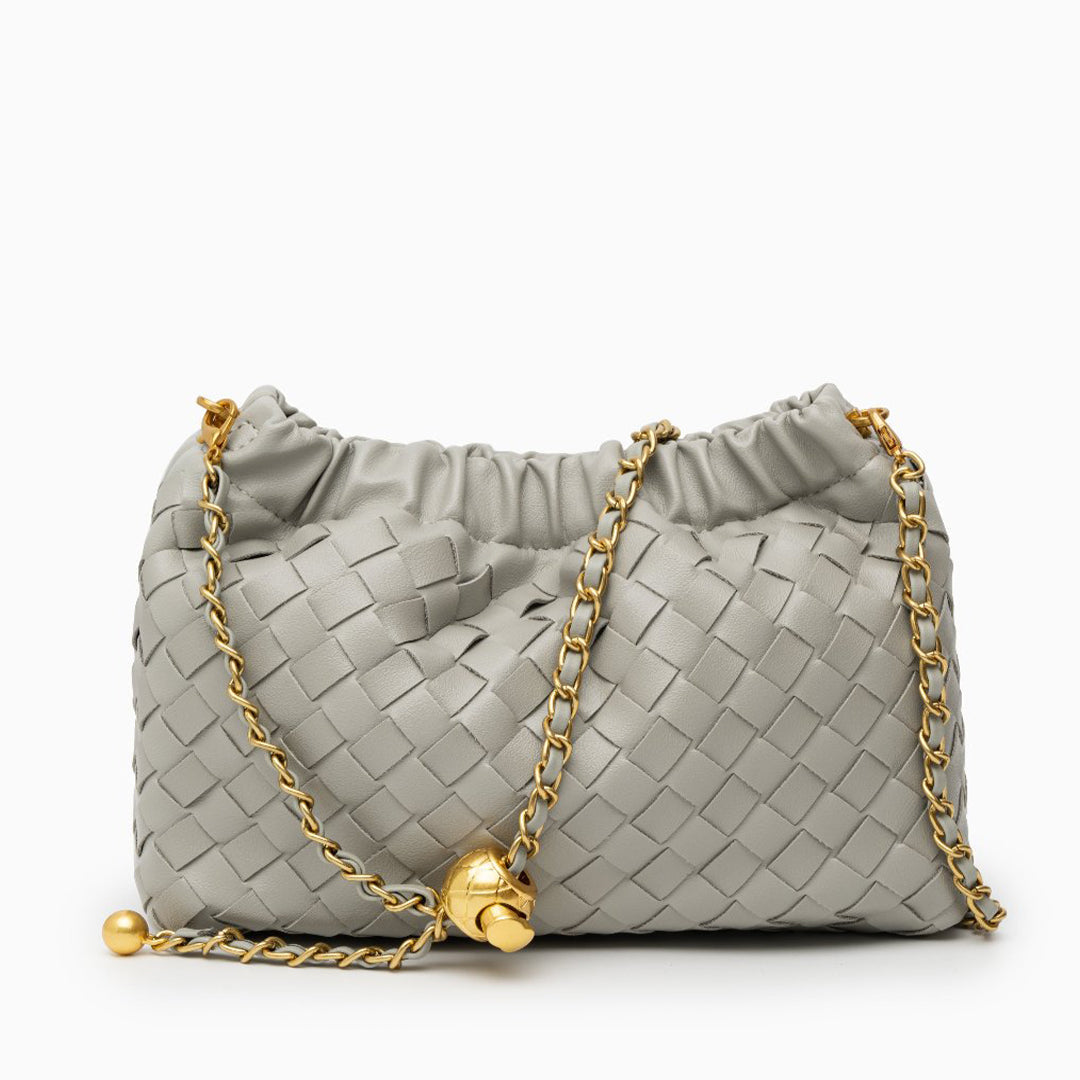 Bolsa de Hombro Trenzada Efecto Cloud con Cadena