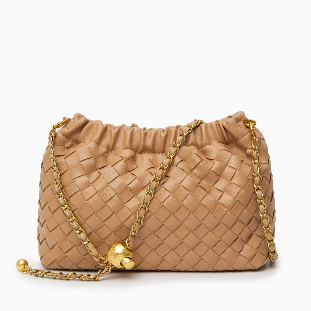 Bolsa de Hombro Trenzada Efecto Cloud con Cadena