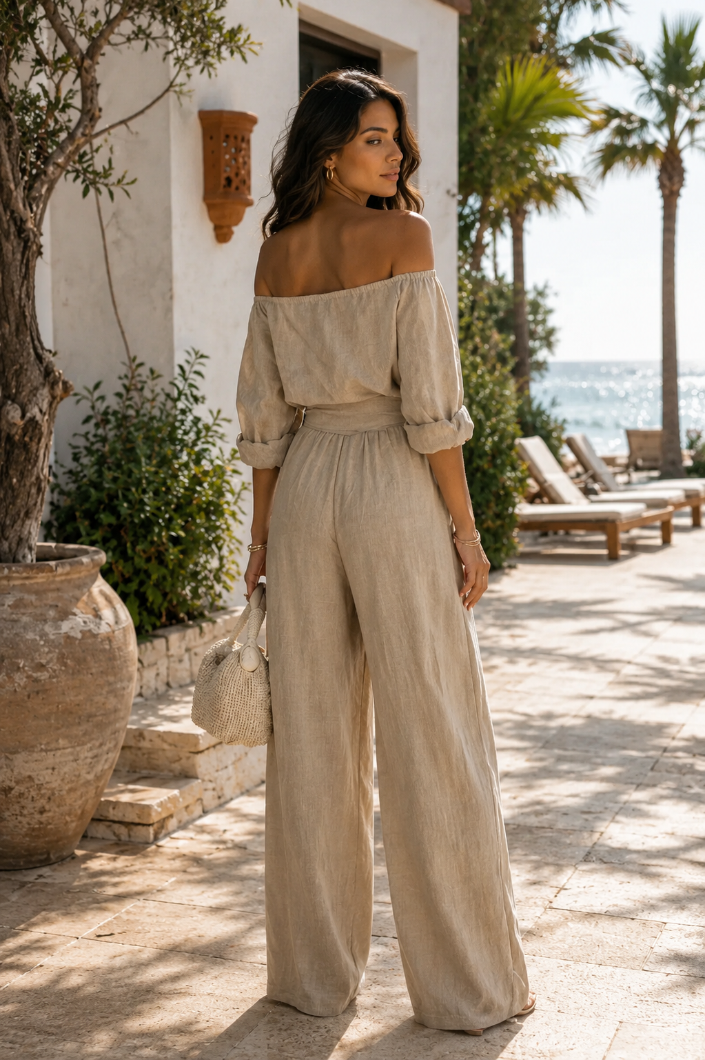Arabella - Conjunto exclusivo con efecto lino