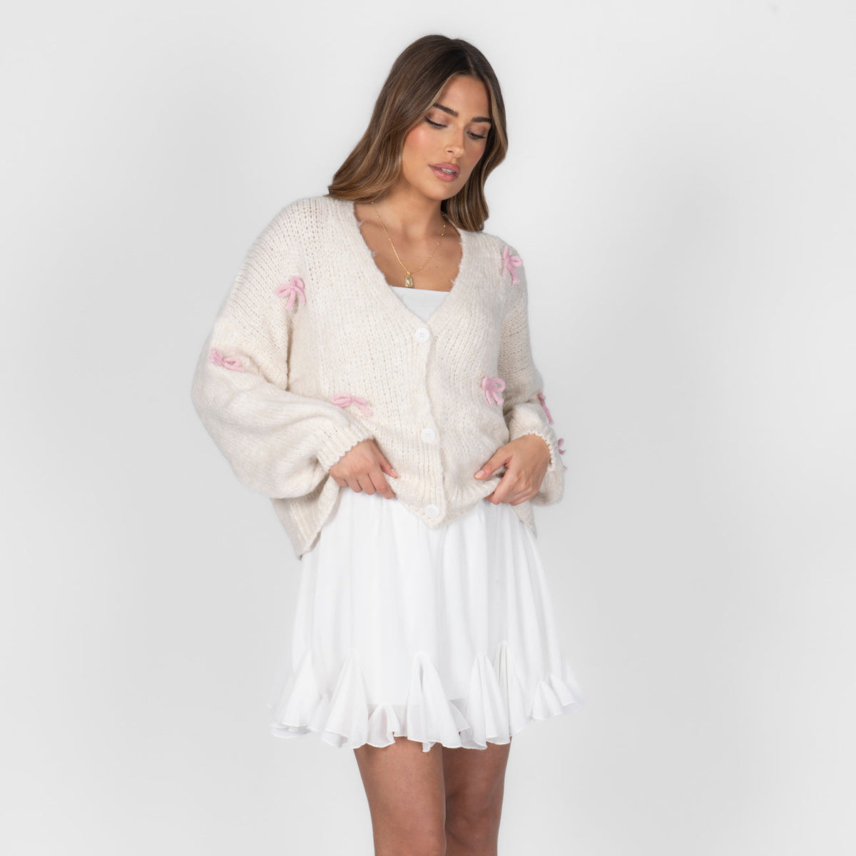 Cárdigan Holgado con Mini Moños