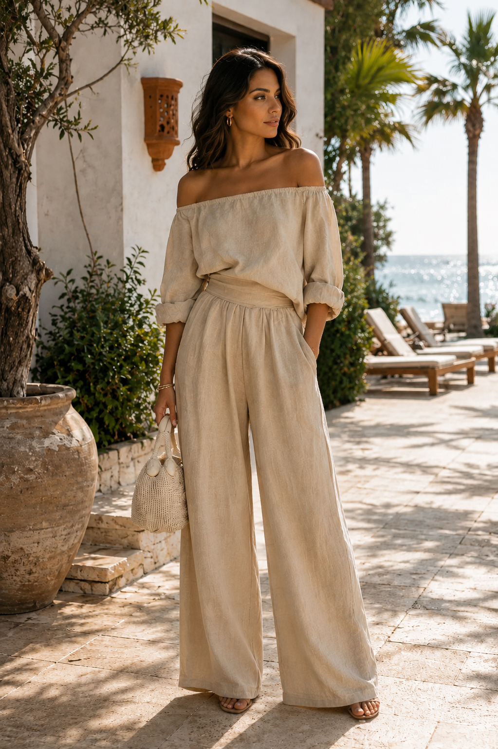 Arabella - Conjunto exclusivo con efecto lino