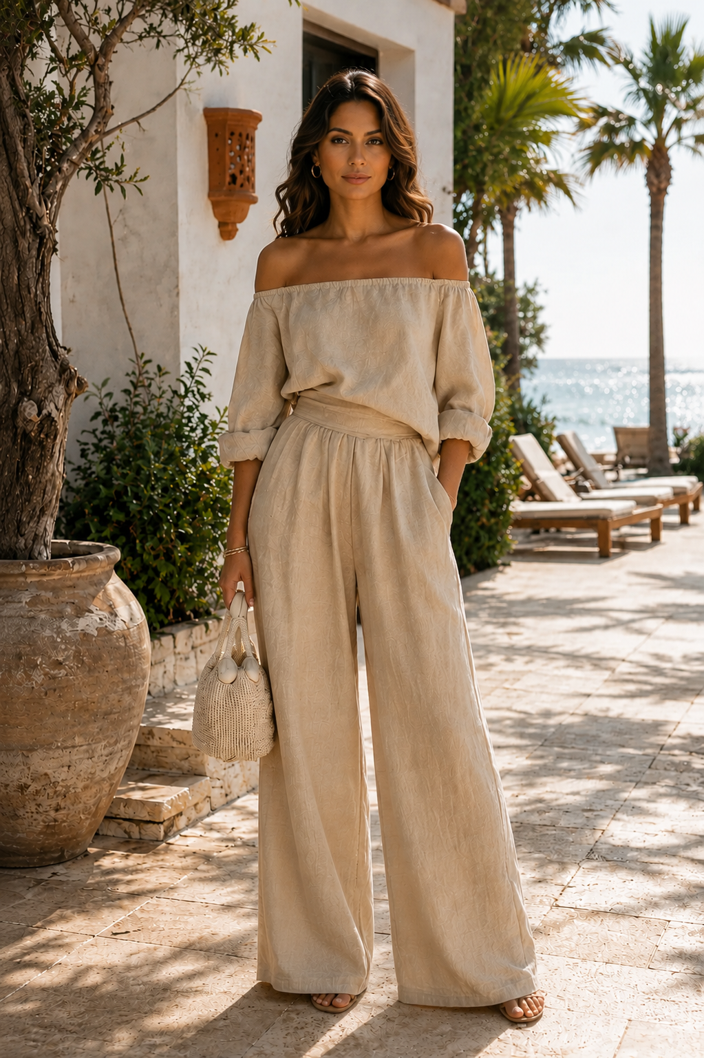 Arabella - Conjunto exclusivo con efecto lino