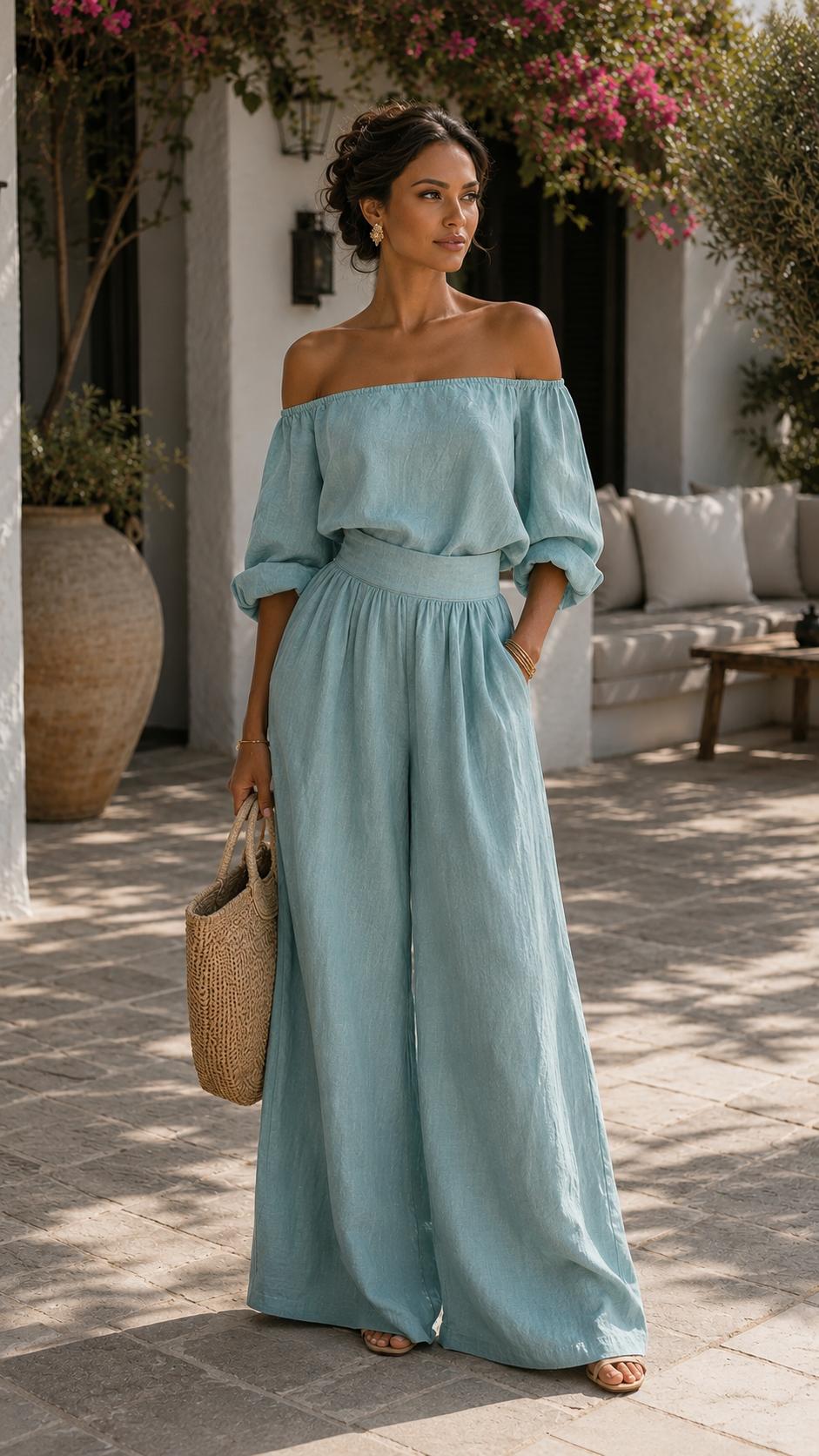 Arabella - Conjunto exclusivo con efecto lino