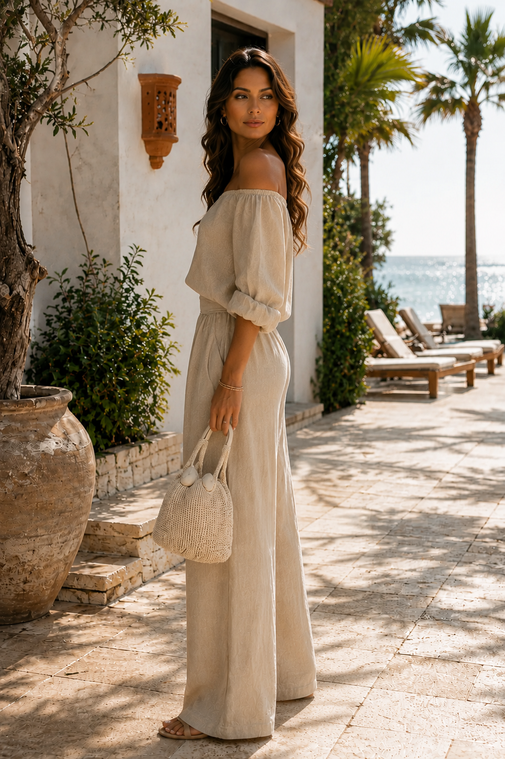 Arabella - Conjunto exclusivo con efecto lino