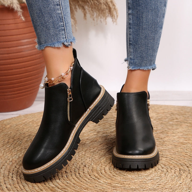 Botines mujer con cierre lateral y suela de plataforma