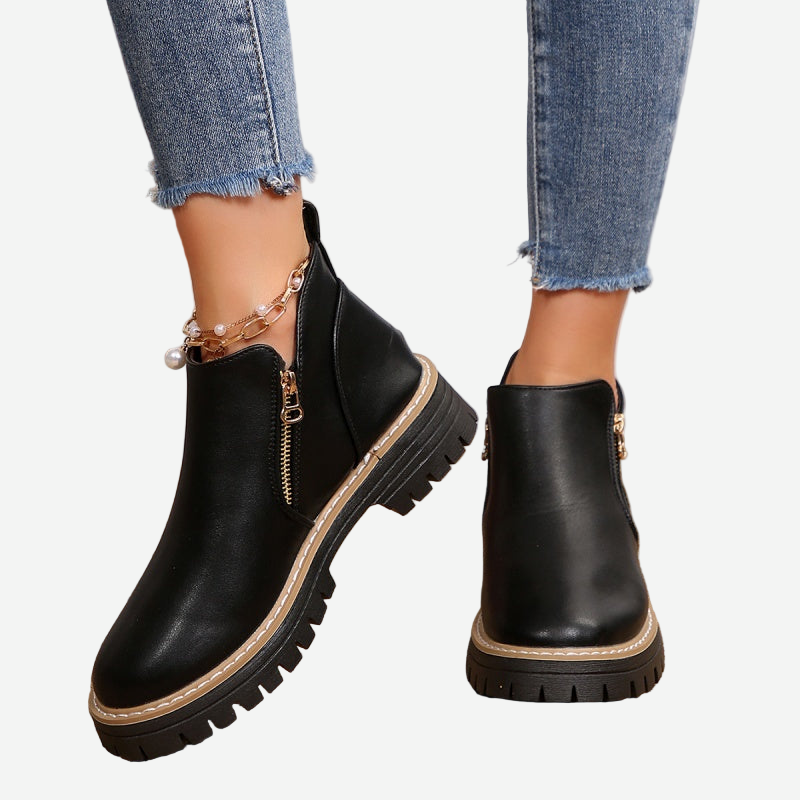 Botines mujer con cierre lateral y suela de plataforma