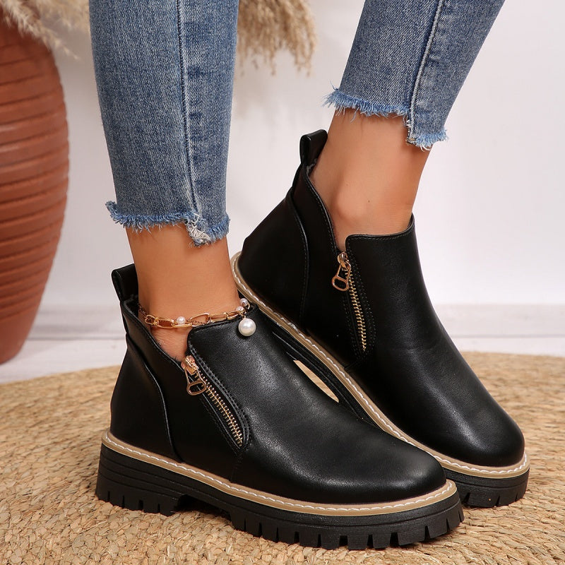 Botines mujer con cierre lateral y suela de plataforma