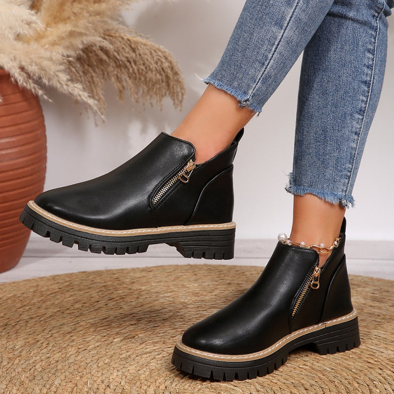 Botines mujer con cierre lateral y suela de plataforma