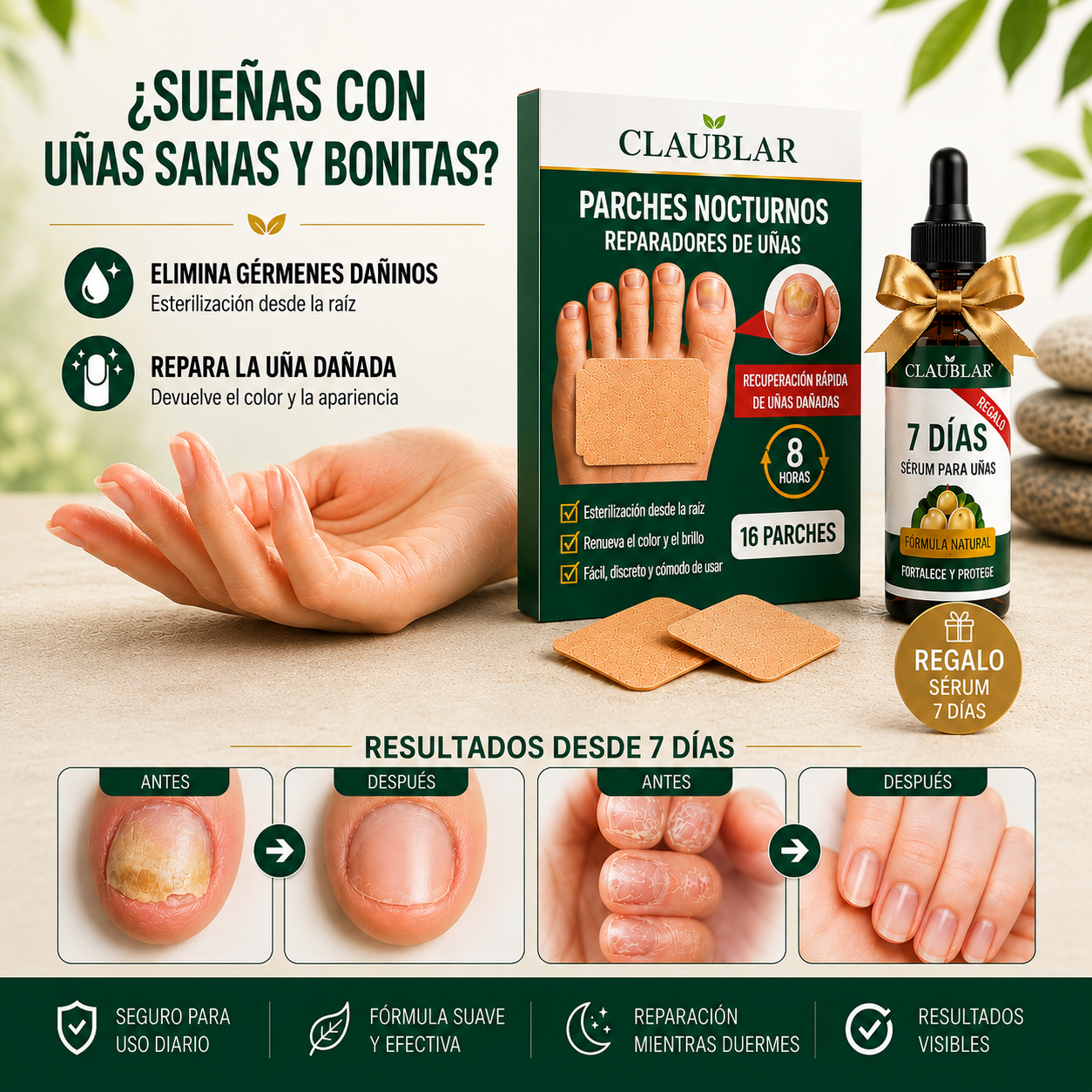 TRATAMIENTO COMPLETO 24 HORAS PARA UÑAS DAÑADAS