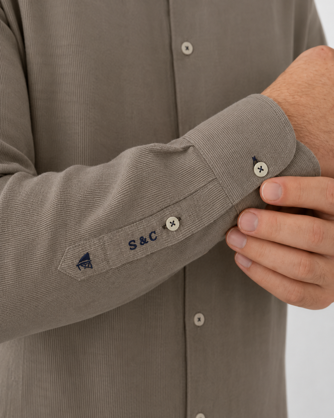 Camisa hombre manga larga Pana Café