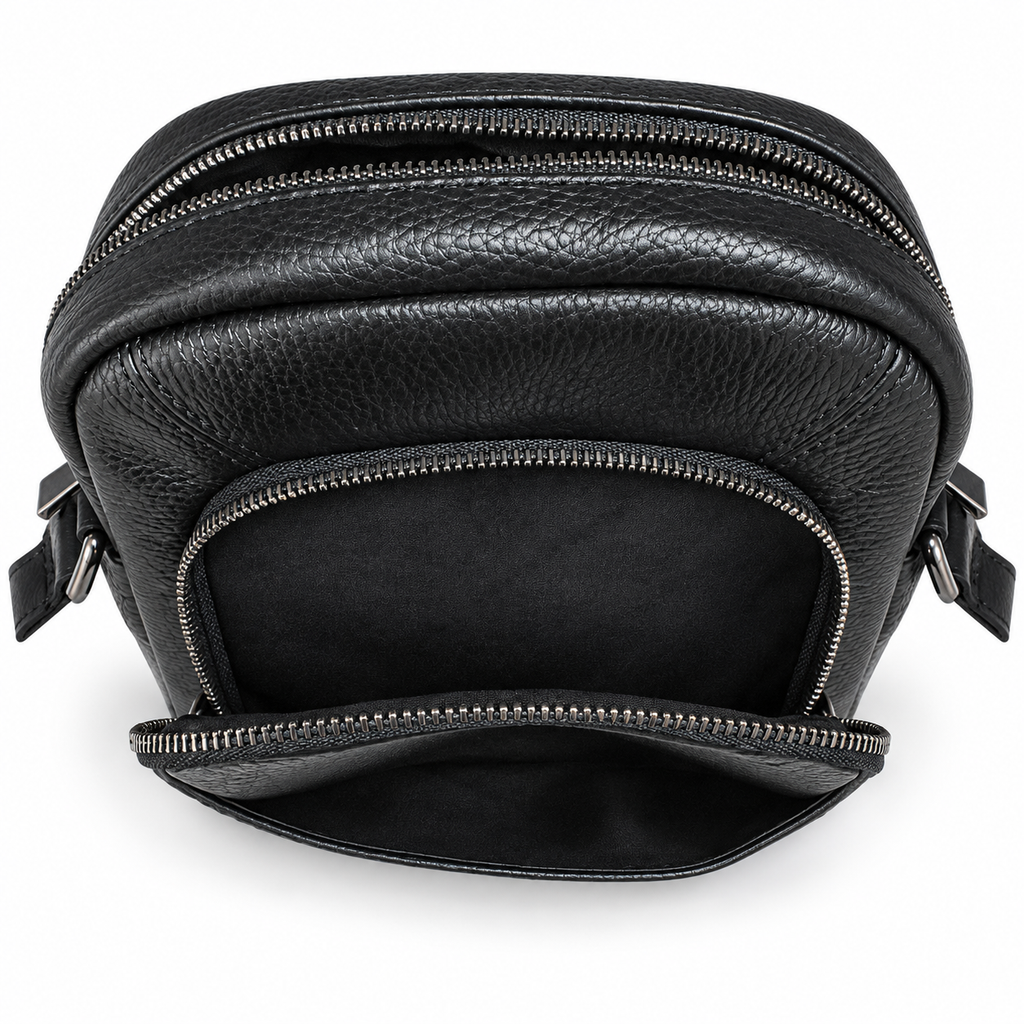 Bandolera para hombre de piel genuina