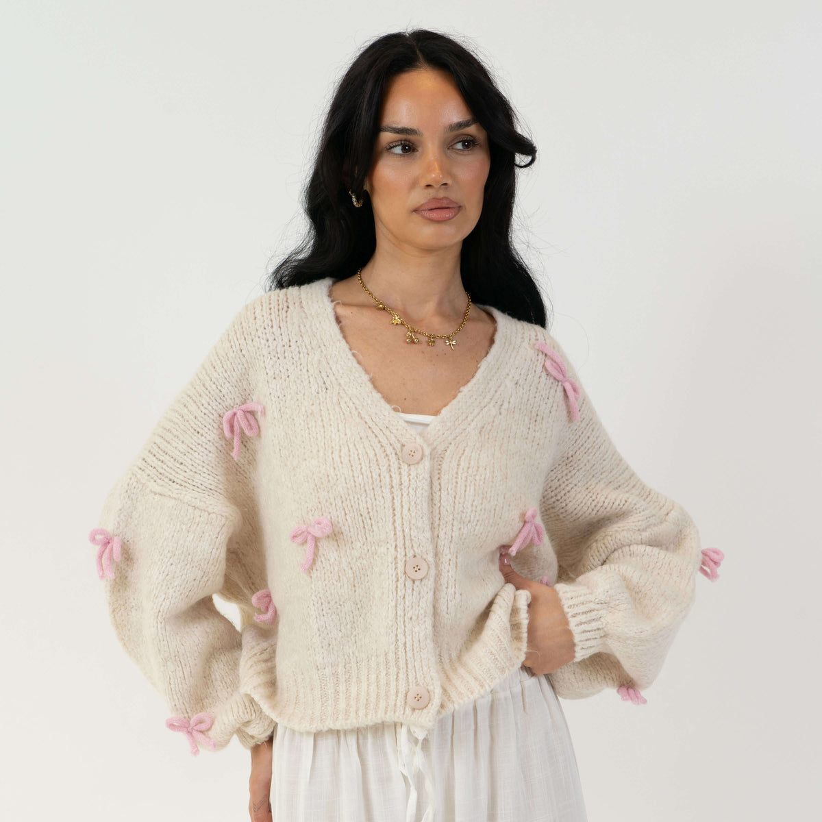 Cárdigan Holgado con Mini Moños