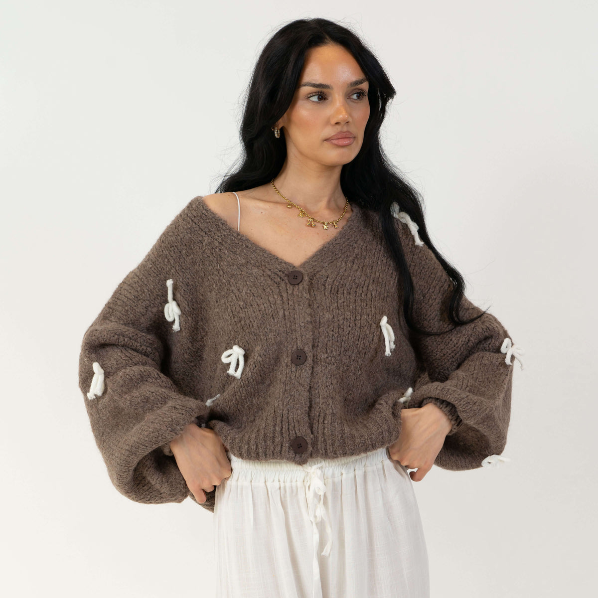 Cárdigan Holgado con Mini Moños