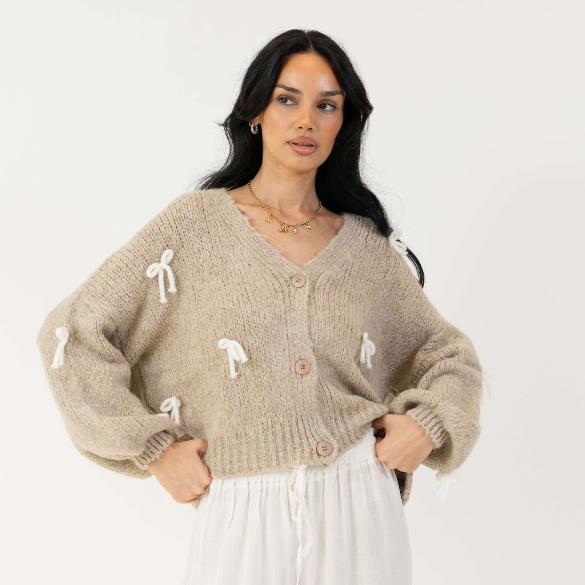 Cárdigan Holgado con Mini Moños
