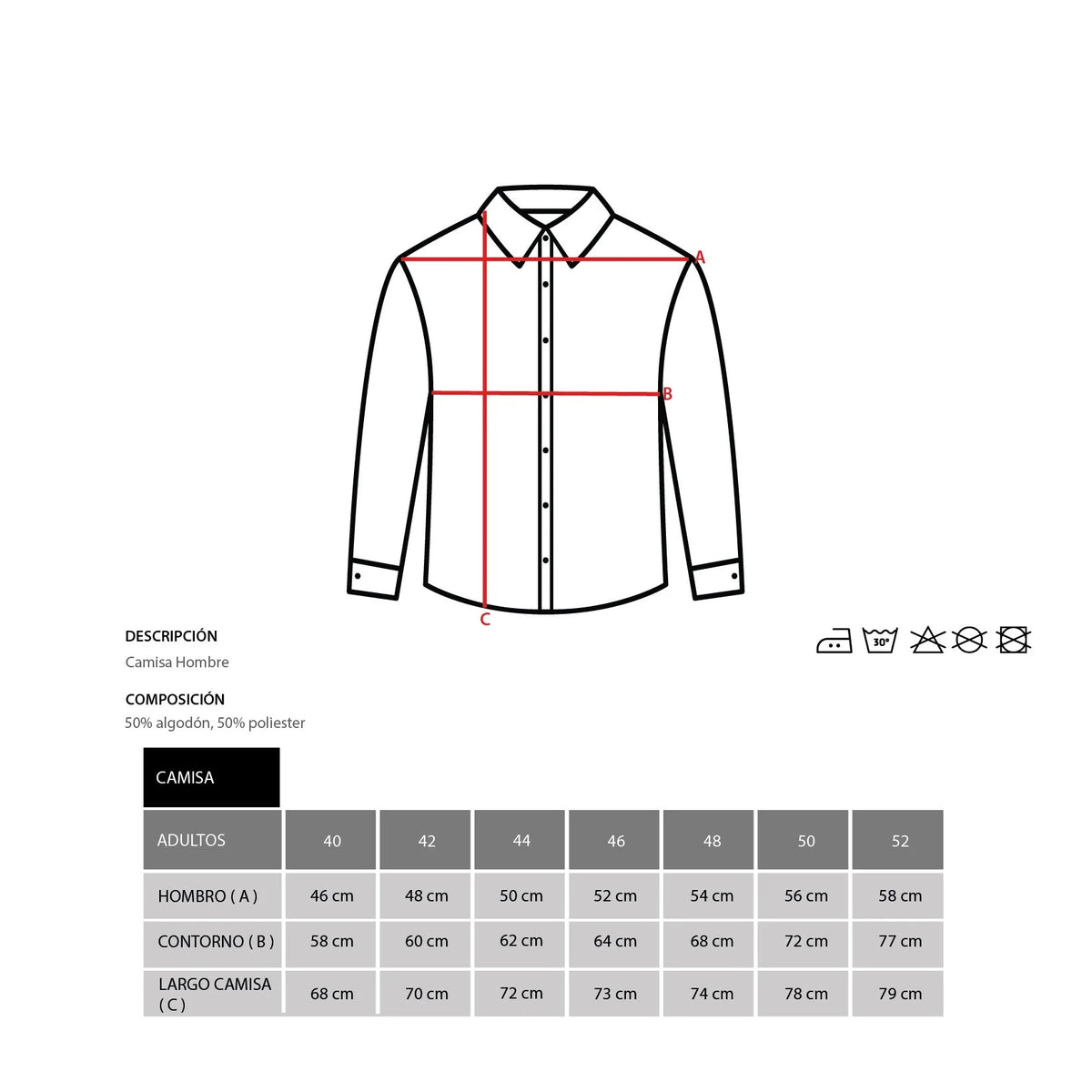 Camisa hombre manga larga Pana Café