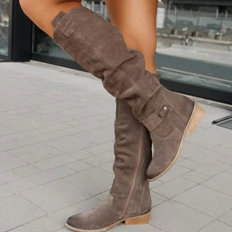 Botas mujer altas con diseño suave tipo gamuza
