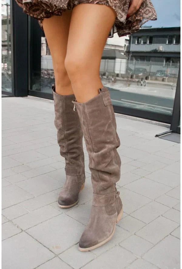 Botas mujer altas con diseño suave tipo gamuza