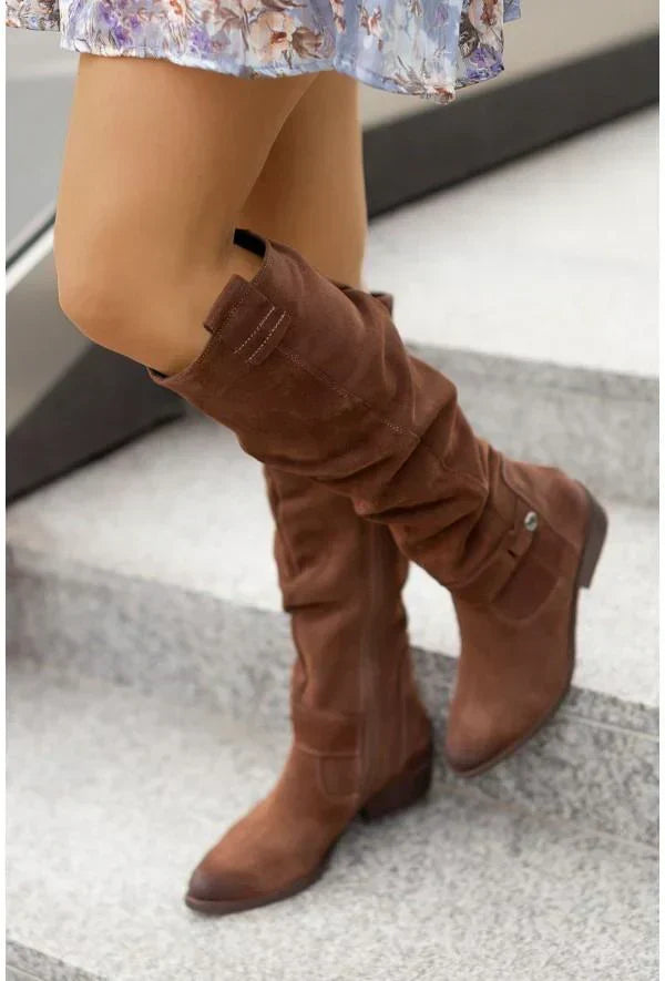 Botas mujer altas con diseño suave tipo gamuza
