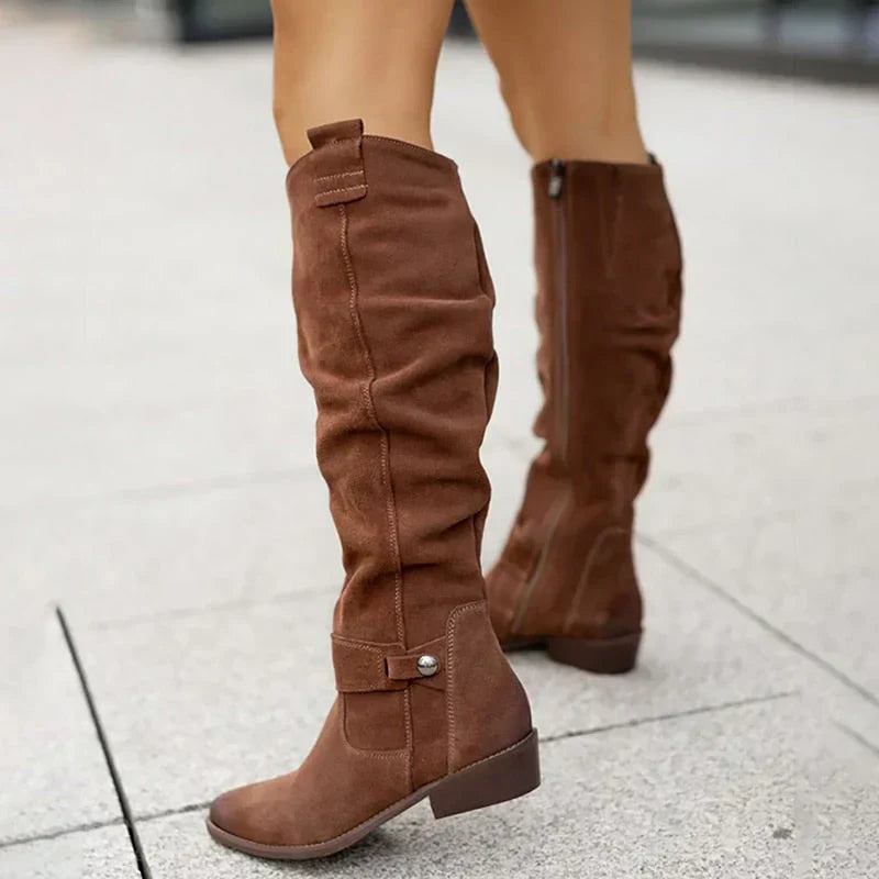 Botas mujer altas con diseño suave tipo gamuza
