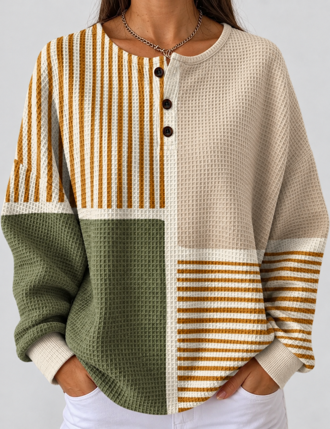 Look casual con la sudadera Harper beige de mujer