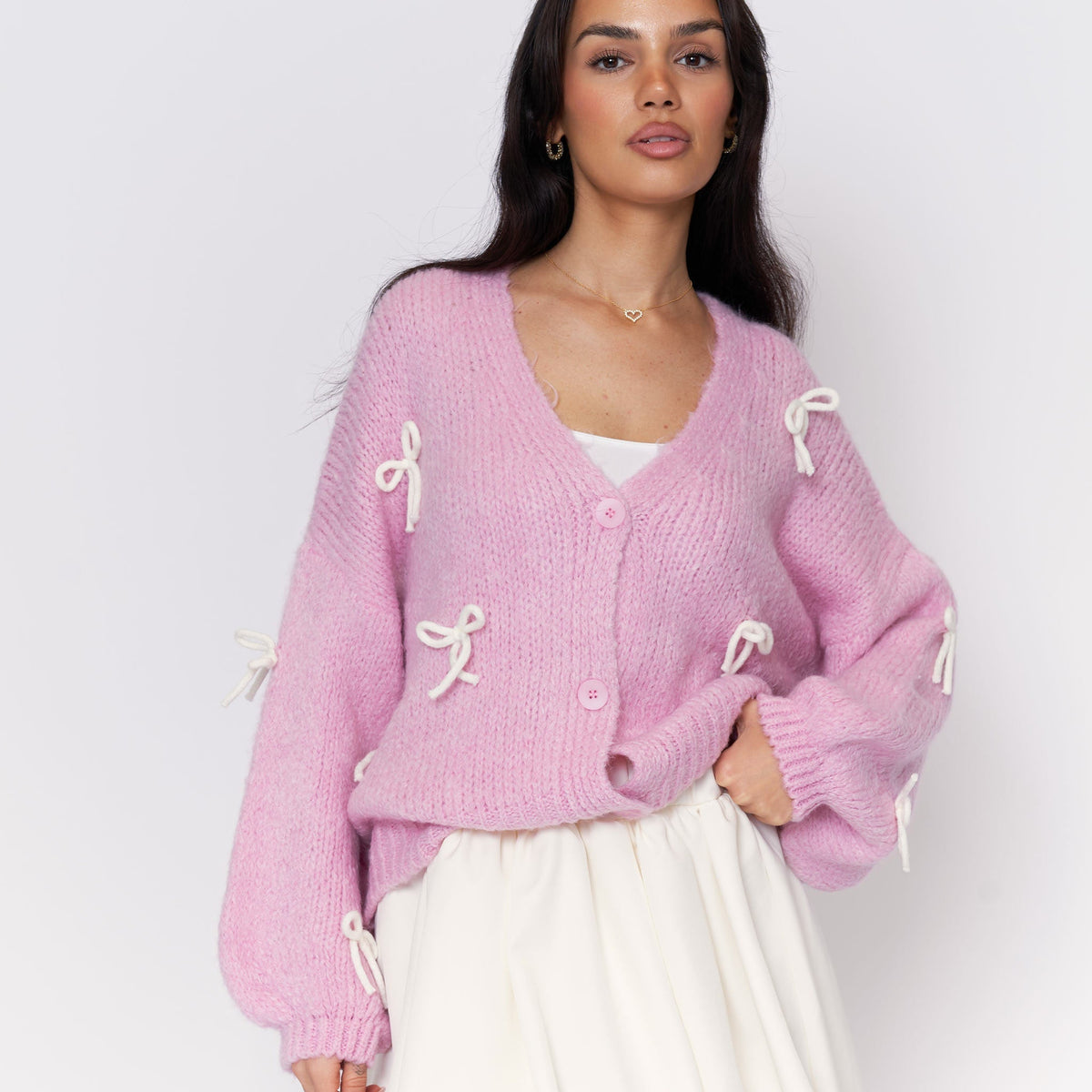 Cárdigan Holgado con Mini Moños