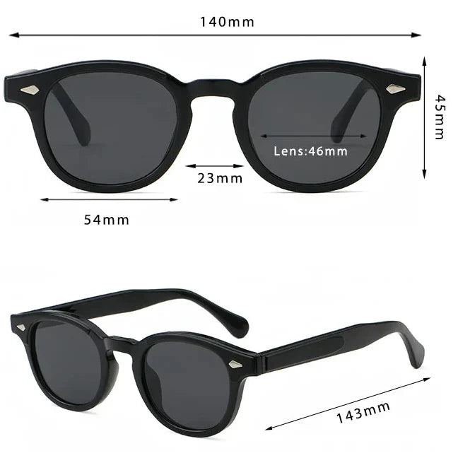 Lentes de sol redondos clásicos para hombre