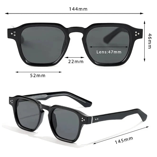 Lentes de sol cuadrados versátiles para hombre