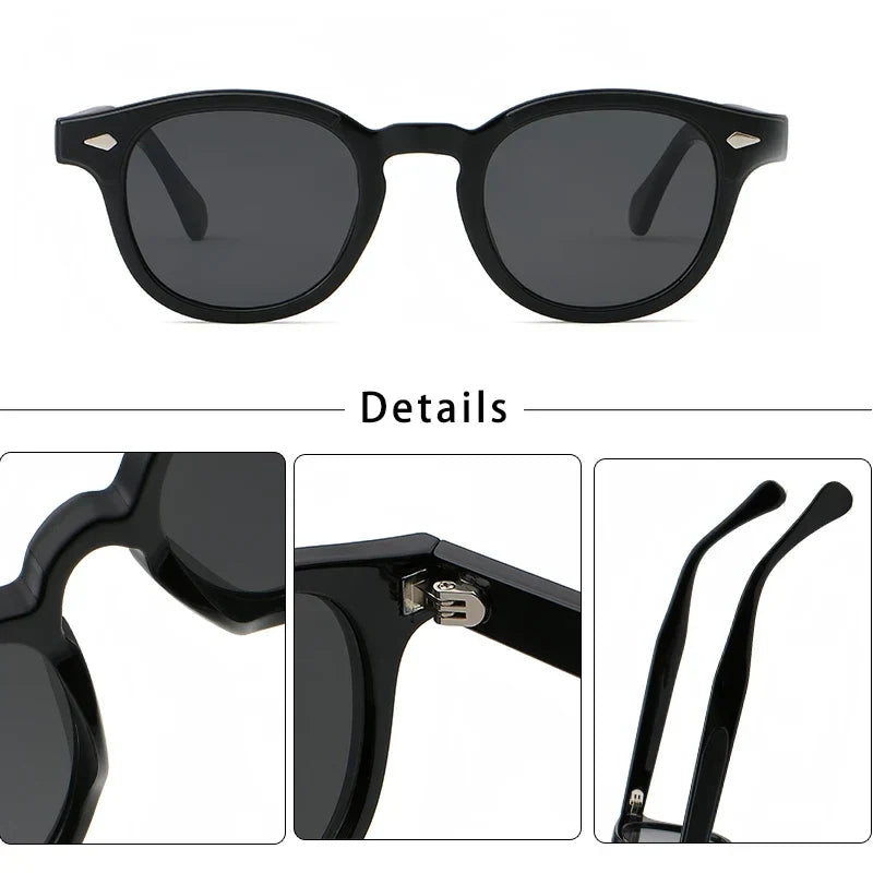 Lentes de sol redondos clásicos para hombre