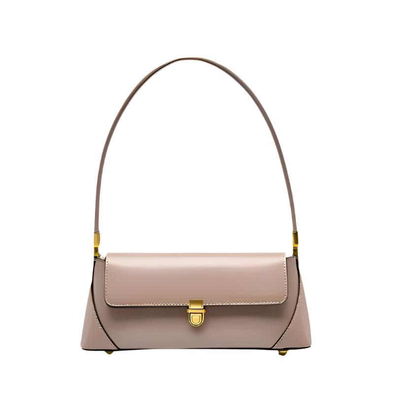 Bolsa de Hombro Minimalista con Herrajes Dorados