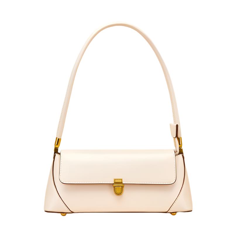 Bolsa de Hombro Minimalista con Herrajes Dorados