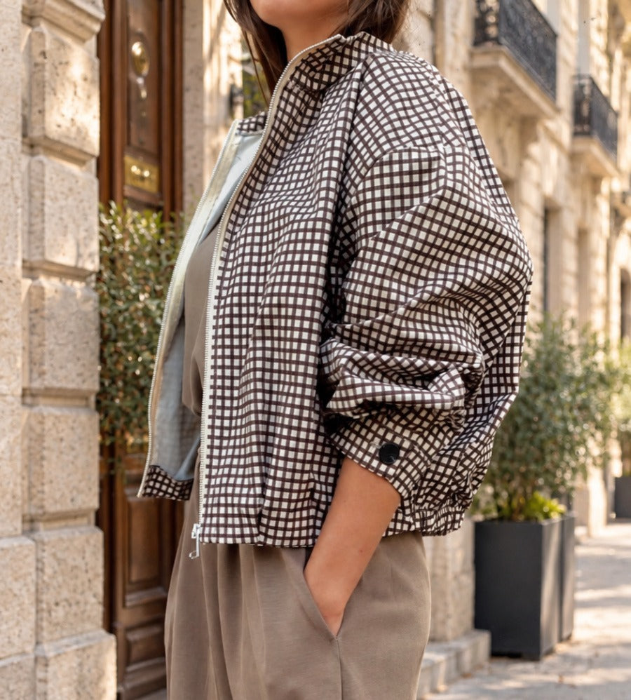 Roma | Chamarra Bomber con Estampado Vichy