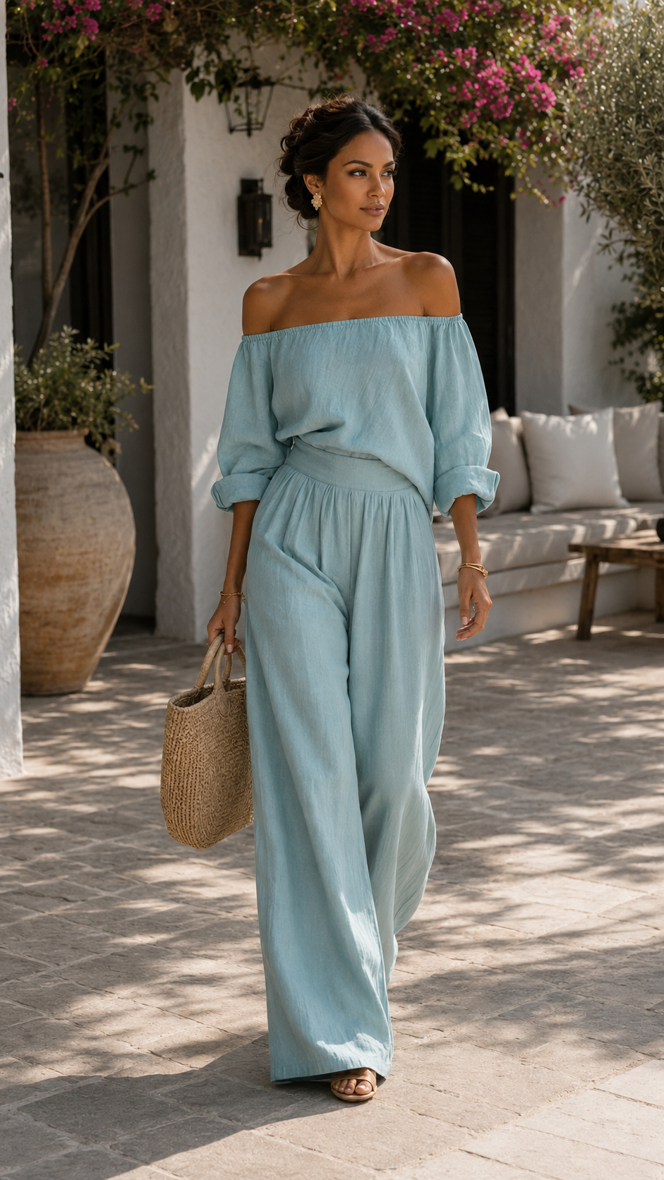 Arabella - Conjunto exclusivo con efecto lino