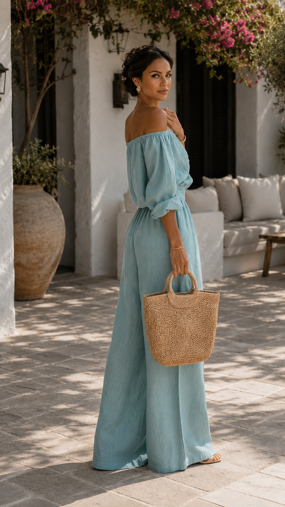 Arabella - Conjunto exclusivo con efecto lino