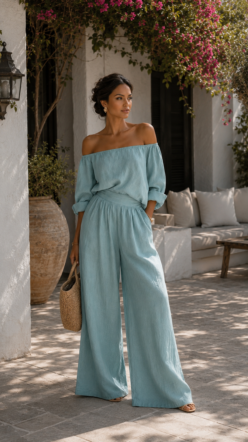 Arabella - Conjunto exclusivo con efecto lino