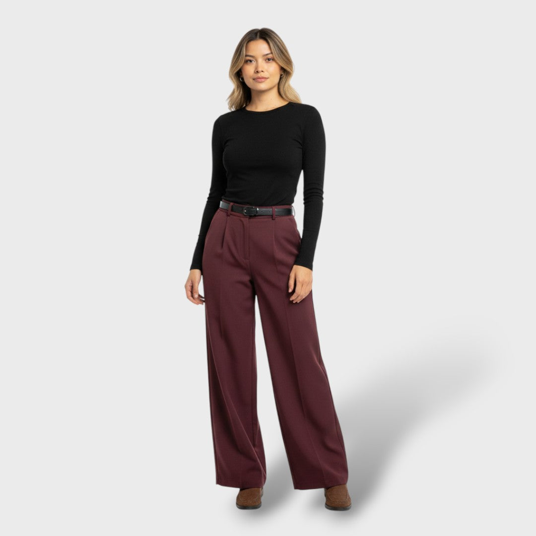 Pantalón de Vestir Pierna Ancha Mujer
