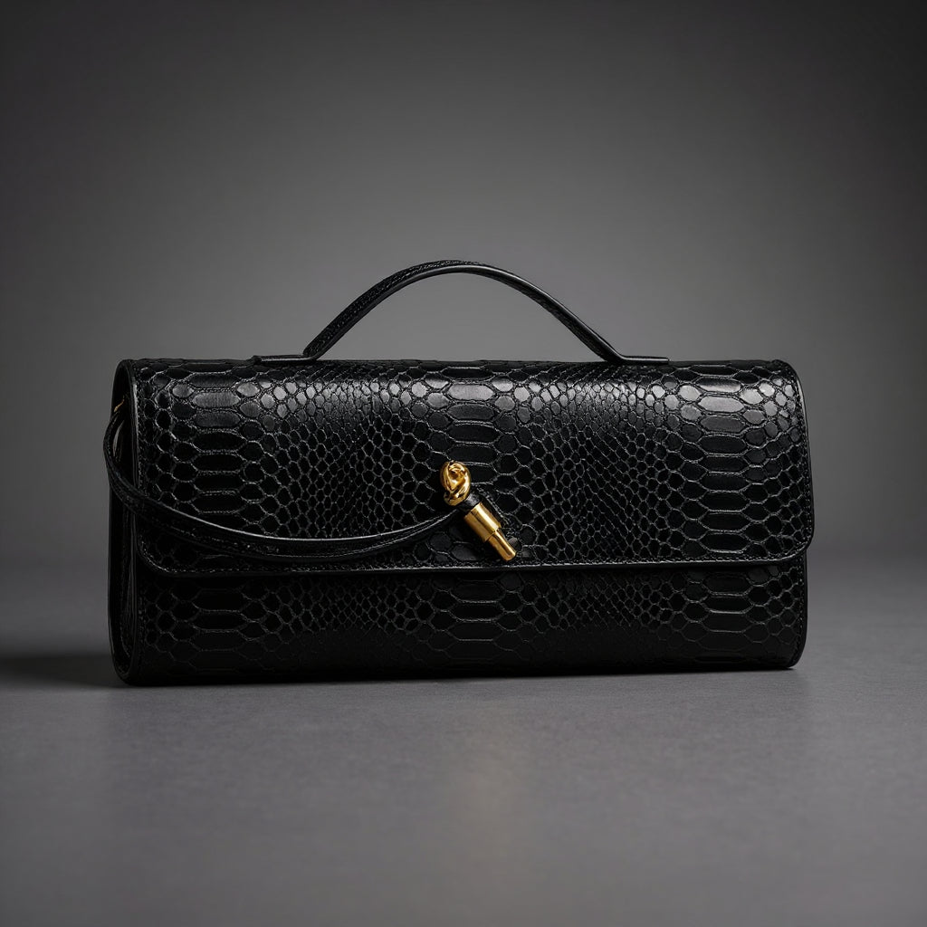Bolsa de Mano con Estampado de Serpiente
