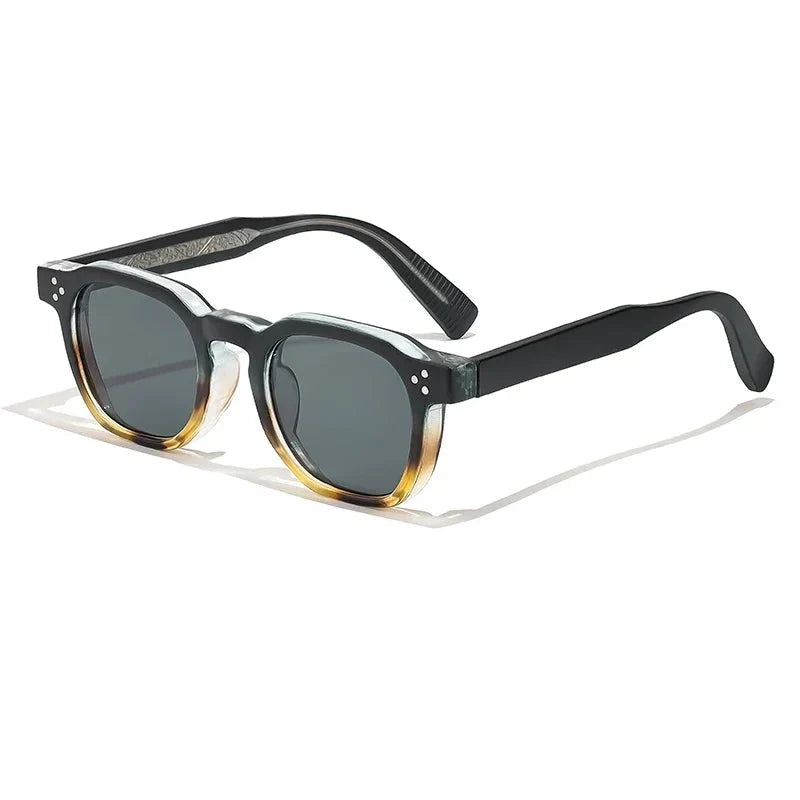 Lentes de sol cuadrados retro de metal para hombre