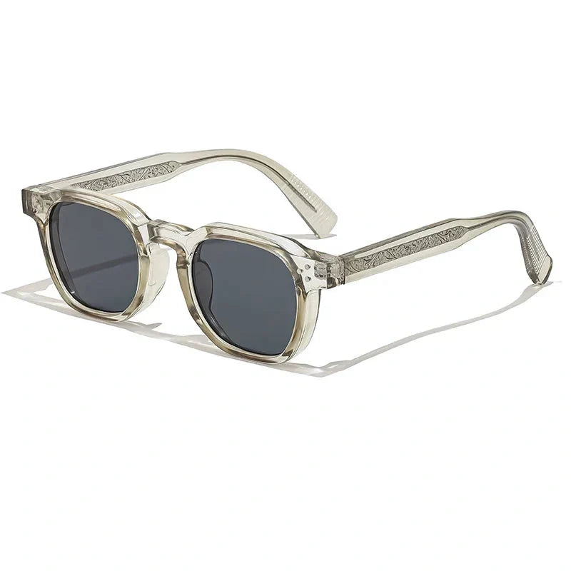 Lentes de sol cuadrados retro de metal para hombre