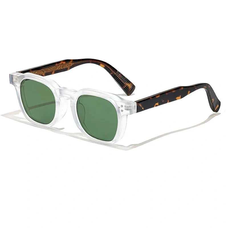 Lentes de sol cuadrados retro de metal para hombre