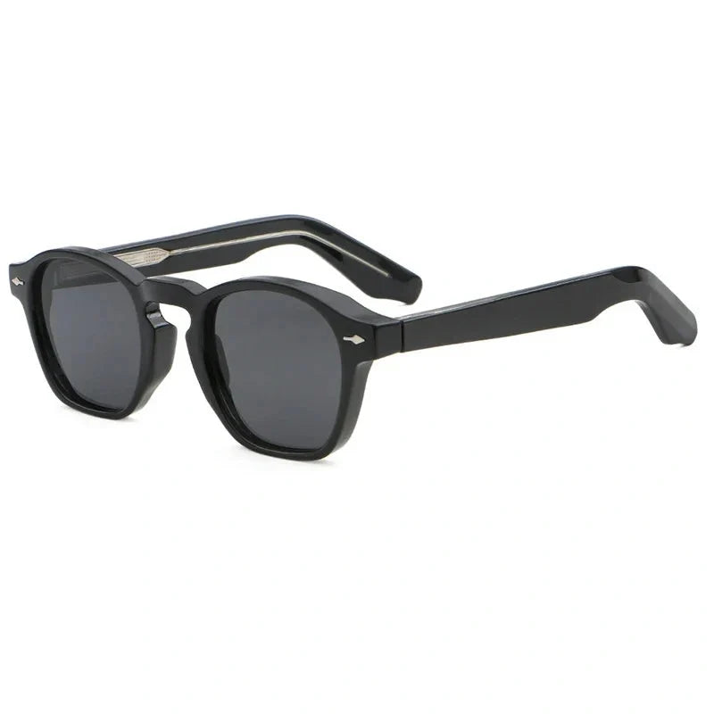 Lentes de sol redondos retro de metal para hombre