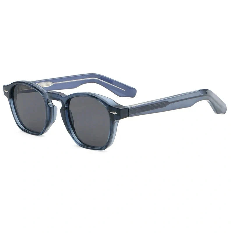 Lentes de sol redondos retro de metal para hombre