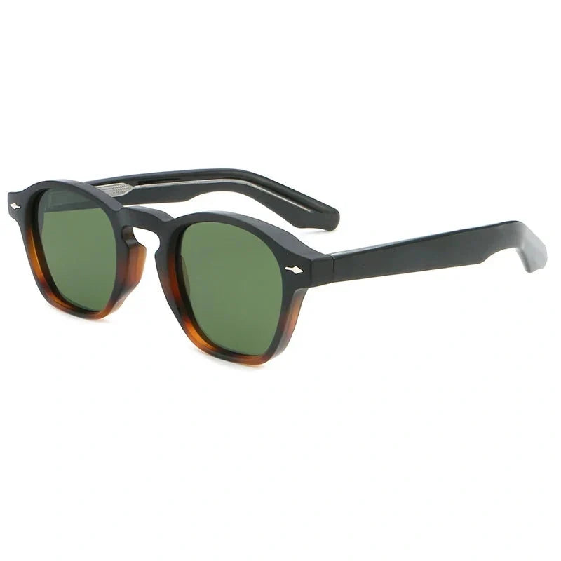Lentes de sol redondos retro de metal para hombre