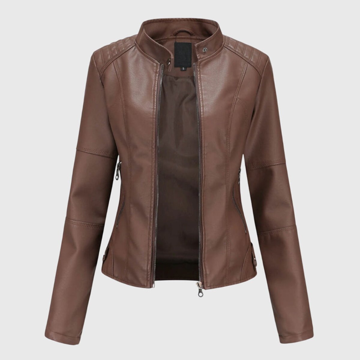 Miranda | Chamarra Biker Slim con Cuello Mao y Cierre
