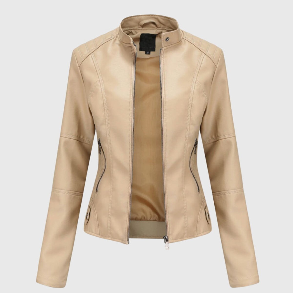 Miranda | Chamarra Biker Slim con Cuello Mao y Cierre