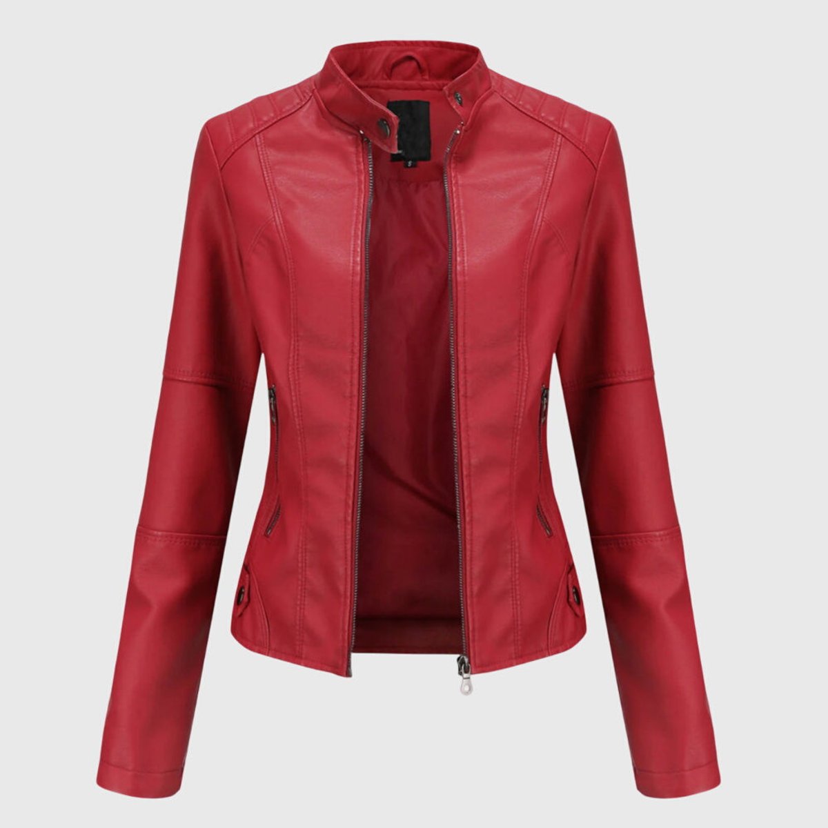 Miranda | Chamarra Biker Slim con Cuello Mao y Cierre